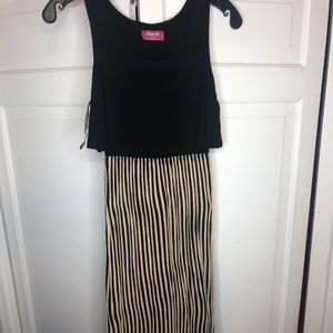 Black and Tan Maxi Dress